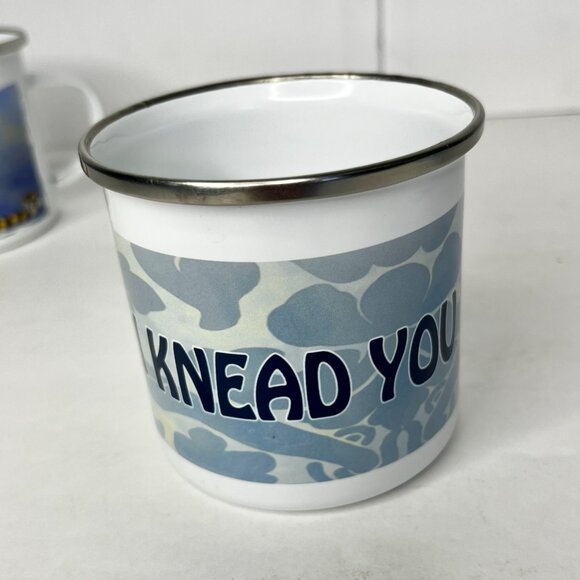 Set of 4 Cute Kittens Enamel Coffee Tea 12oz Mugs Cat Design Camping - Picture 8 of 15